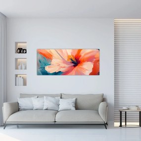 Obraz - Maľovaný kvet (120x50 cm)