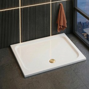 Rea Belmond, akrylová sprchová vanička 100x80x5 cm, biela lesklá, REA-K4372