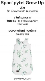 Spací vak Sleepee Grow Up Eukalyptus