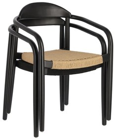 Čierna záhradná stolička z eukalyptového dreva Kave Home Glynis