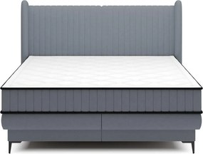 Manželská posteľ 140cm Dalmo (rošt/úl. priestor) (grafit/čierna)