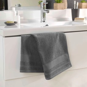 Tmavosivý froté bavlnený uterák 50x90 cm Tendresse – douceur d'intérieur