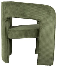 Zelené menčestrové kreslo Vigor – Leitmotiv