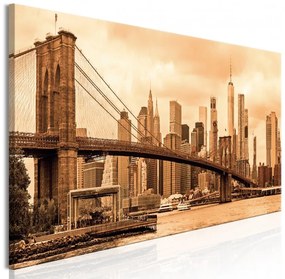 Artgeist Obraz - Road to Manhattan (1 Part) Narrow Sepia Veľkosť: 120x40, Verzia: Premium Print