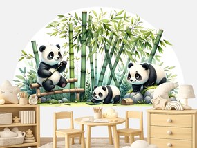 Pandy a vetvičky textilní prelepiteľné nálepky na stenu hárok 47 x 27 cm