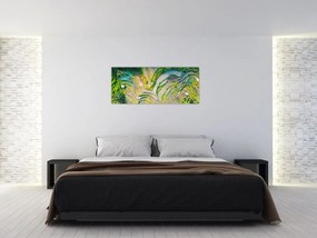 Obraz ryžových polí z vtáčej perspektívy (120x50 cm)