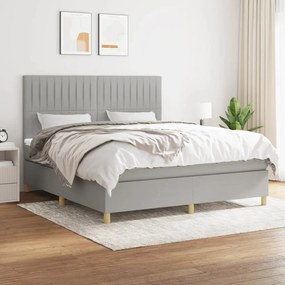 Boxspring posteľ s matracom bledosivá 180x200 cm látka 3142513