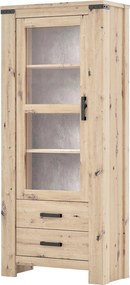 XXXLutz VITRÍNA, dub artisan, 85/196/40 cm Hom`in - Sklenené vitríny - 000552062301