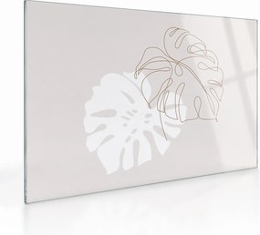 Sklenený obraz - Line art monstera N⁰2 (70x50 cm)