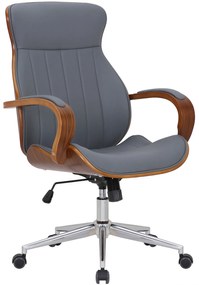 Design-Shop Kancelárska stolička Melilla - drevo orech - Sivá