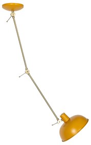 Retro stropné svietidlo žlté s bronzom - Milou