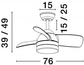 LED biele designové stropné svietidlo Nerina s diaľkovým ovládaním