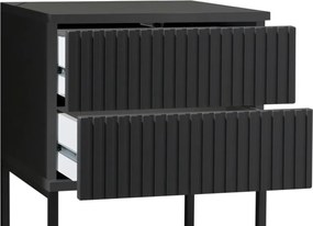 Nočný stolík s 2 zásuvkami Marle, grafitový