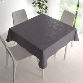 Biante Zamatový štvorcový obrus Isabela IBL-003 Rose Gold trojuholníky na sivom 80x80 cm