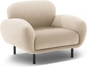 Béžové kreslo z textílie buklé Poppy – Micadoni