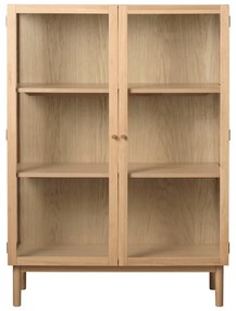 Vitrína z dubového dreva v prírodnej farbe 140x100 cm Elba – Unique Furniture