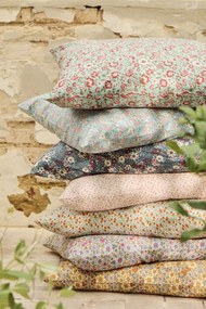 Ib Laursen Bavlnený poťah na vankúš Light Pink / flowers 60 × 60 cm