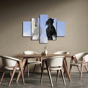 Obraz - Kone v zime (150x105 cm)