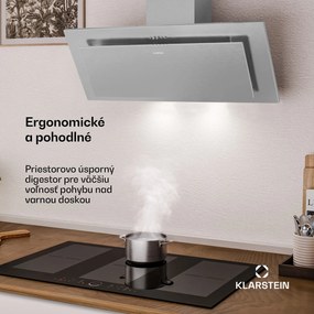 Klarstein Athena šikmý digestor | režim odsávania vzduchu a recirkulácie | 404 m³/h | 56 W | 90 cm