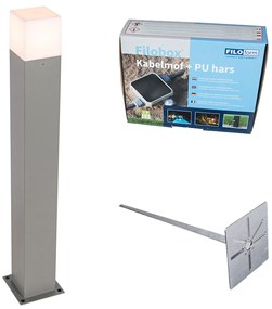 Vonkajšia lampa Denmark P70 sivá s hrotom do zeme a objímkou na kábel