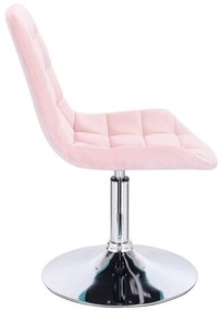 LuxuryForm DESIGN Stolička PARIS VELUR na striebornom tanieri - svetlo ružová