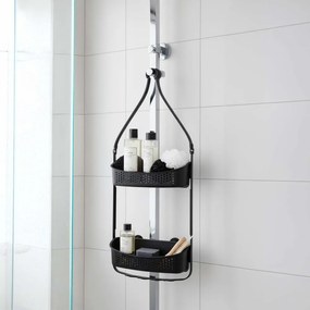 Matne čierna závesná plastová kúpeľňová polička Vesper – douceur d'intérieur