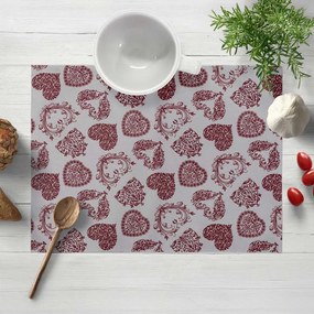 Biante Dekoračné prestieranie na stôl PML-095 Vínové srdcia na sivom 30x40 cm