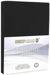 DecoKing Bavlnené jersey prestieradlo Nephrite, čierne Rozměr prostěradlo DecoKing: 80-90x200 cm 30cm