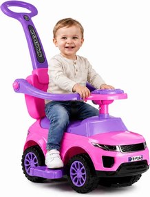 LEAN CARS Jazdítko s tlačnou rukoväťou 614W, ružové