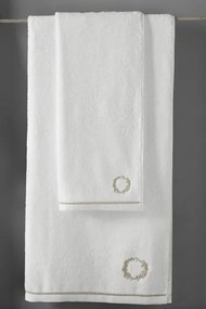 Soft Cotton Osuška SEHZADE 85x150 cm Biela / strieborná výšivka