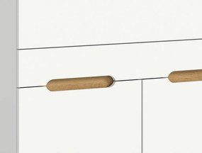 Sekretár s výklopným stolíkom Scandi, biela/dub nox