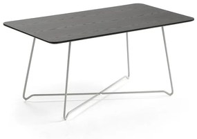 Kaviarenský stôl IRIS, 1100x600 mm, biela, čierny dub