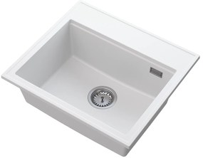Gamma Modern 5055, 1-komorový granitový drez 560x500x210 mm, biela, GMA-ZM-55-WH