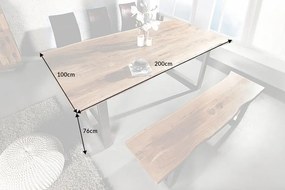 Jedálenský stôl MAMMUT 200 cm, doska stola 35 mm, akáciové drevo