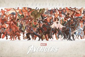 Plagát, Obraz - Avengers - 60th Anniversary by Alex Ross, (91.5 x 61 cm)