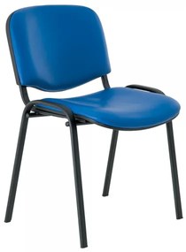 Kožená konferenčná stolička ISO - čierne nohy, modrá