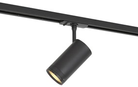 Moderný čierny reflektor pre 1-fázový koľajnicový systém vrátane LED otočného a naklápacieho - Iconic Zoom