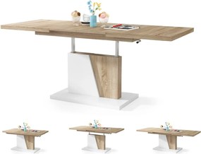 Mazzoni GRAND NOIR dub sonoma / biely, rozkladací, konferenčný stôl, stolík