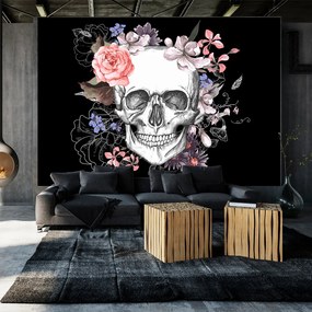 Artgeist Fototapeta - Skull and Flowers Veľkosť: 100x70, Verzia: Premium
