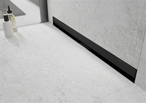 Mexen Flat nerezový sprchový žľab na stenu 70 cm vzor WALL, čierny, 1730070