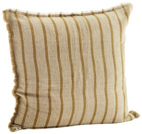 MADAM STOLTZ Ľanový poťah na vankúš Sand/ Mustard 60 × 60 cm