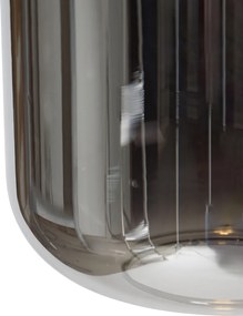 Závesné svietidlo čierne so zlatom a dymovým sklom vrátane 4 PUCC - Zuzanna