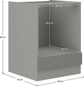 Dolná kuchynská skrinka pod rúru 60 DG Pleitton (vysoký lesk sivý). Vlastná spoľahlivá doprava až k Vám domov. 1014699