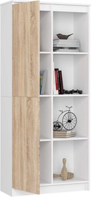 Regál Rexa 80 cm 1 skrinka a 4 police biely/sonoma