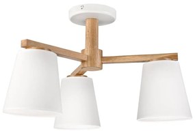 Prisadený luster ELLIE 3xE27/15W/230V biela/dub