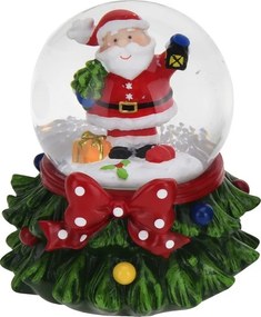 Vianočná guľa so snehovým efektom Santa Claus 6,5 cm