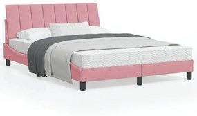 Rám postele s čelom ružový 140x200 cm zamat 3207854