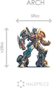 Robot Transformer textilní prelepiteľná nálepka na stenu hárok 39 x 47 cm
