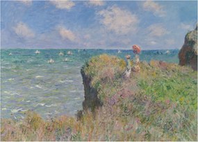 Obraz - Claude Monet, Cliff Walk at Pourville, reprodukcia (70x50 cm)