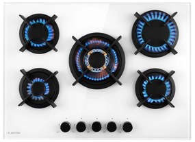 Klarstein Goldflame 5, plynová varná doska, 5 mosadzné horáky, sklokeramika